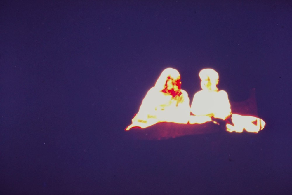 c1960's 35mm Slide Film Abstract Figures Glowing Purple Man Woman Scattered