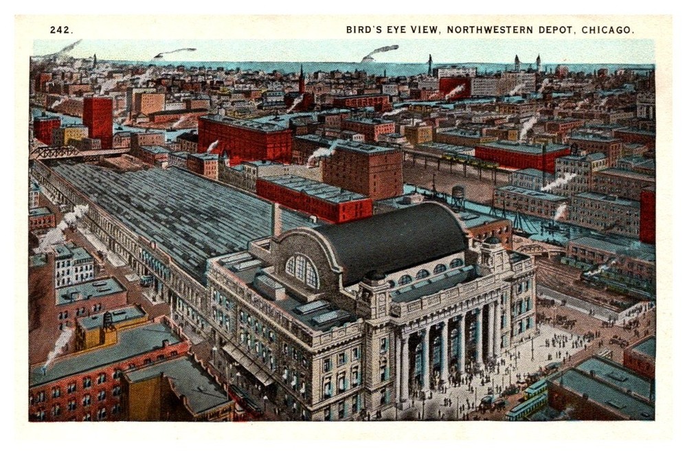 1920s High View Northwestern Train Depot Chicago Illinois Vintage Postcard