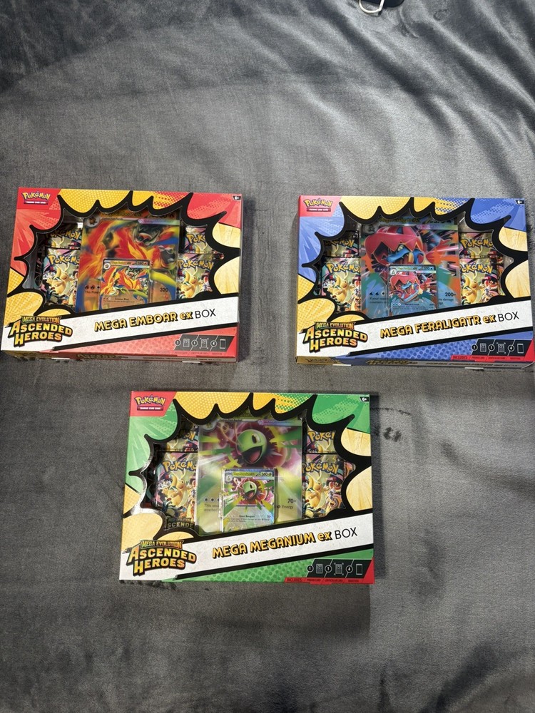 Pokemon Mega Evolution Ascended Heroes  Ex Box Set of 3 Factory Sealed