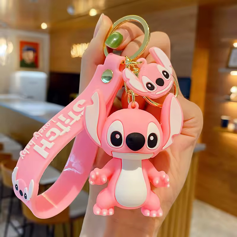1pcs Lilo & Stitch Scrump Cartoon Keychain Cute PVC Pendant Kids Gift Keyring