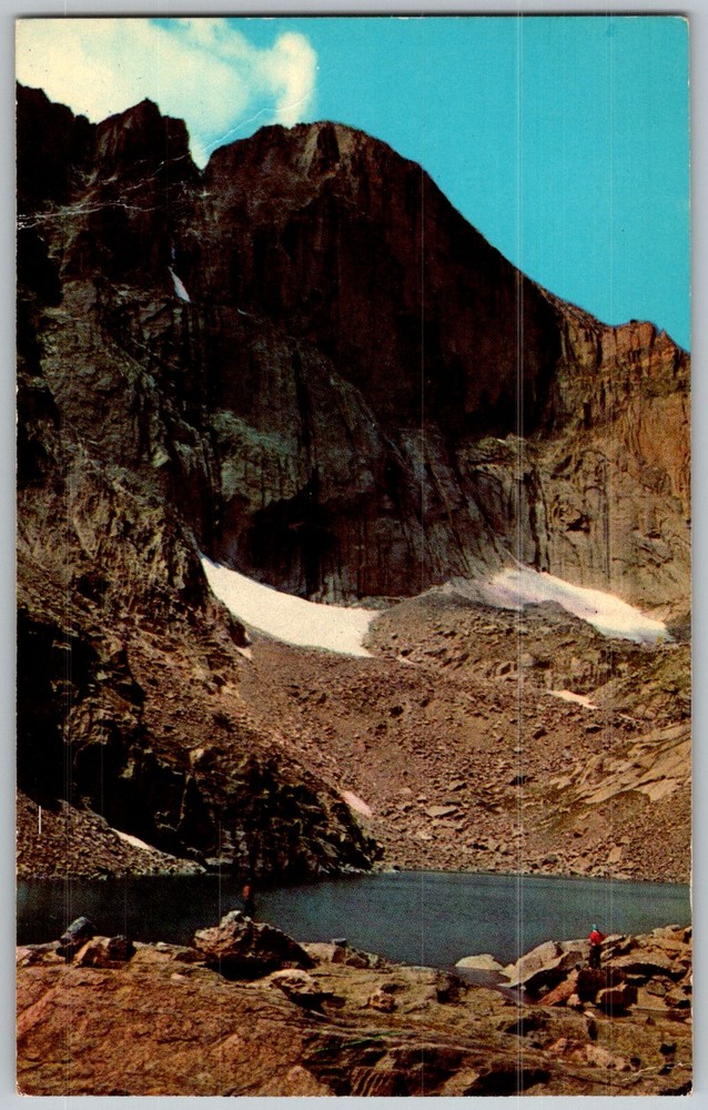Vtg Postcard East Face Chasm Lake Longs Peak, CO 1950s
