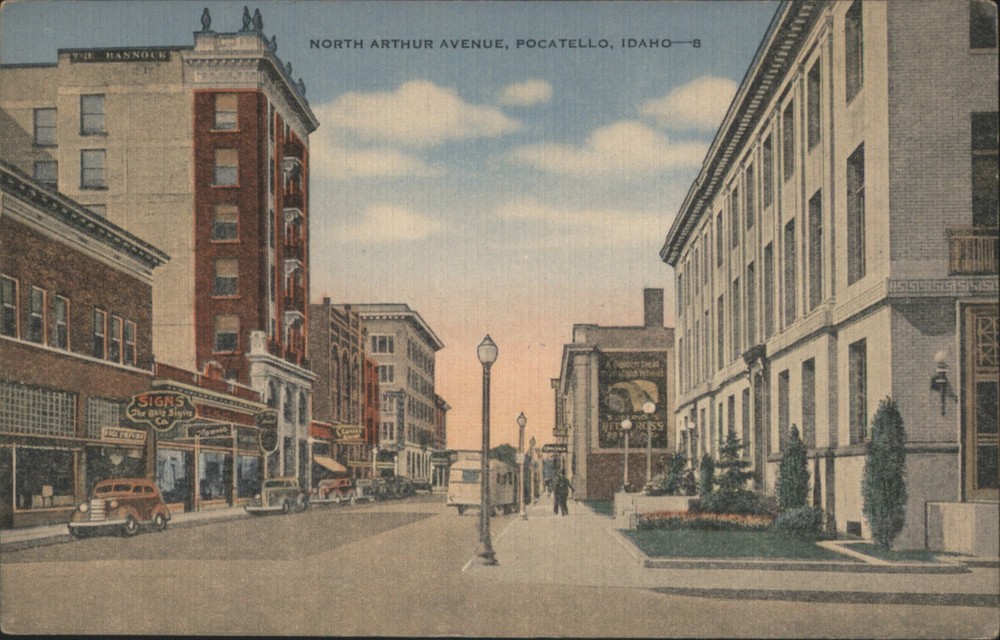 Pocatello, Idaho ID North Arthur Avenue Street Scene Kropp 1949 NV Postcard