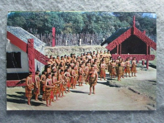 Vintage Maori Poi And Haka Group, New Zealand Postcard 1971