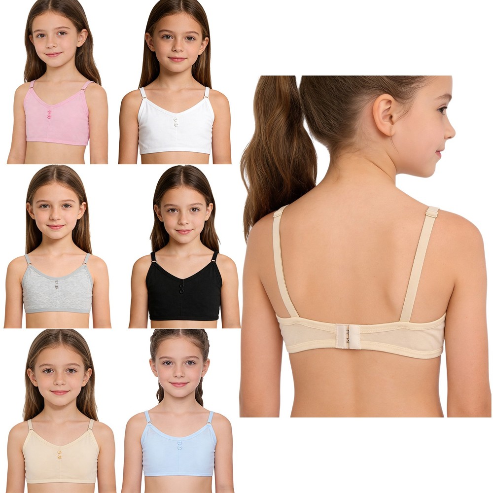 Kids Girls Top Adjustable Vest Crop Shirts Activewear Bra Comfortable Padded