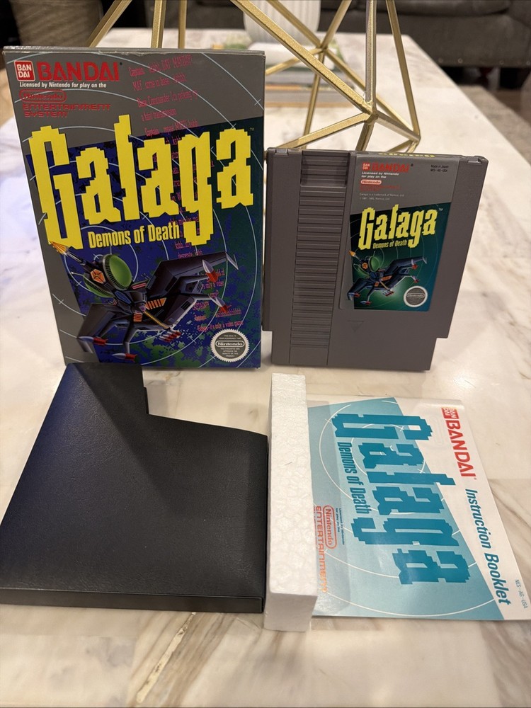 Galaga Demons of Death NES 1988 Complete CIB Box Manual Tested Near Mint
