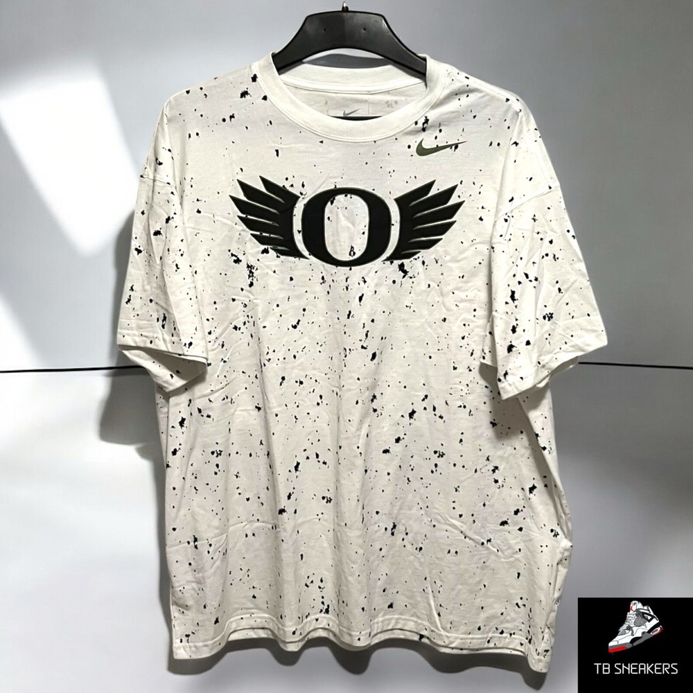 Men's Size XL - Nike Oregon Ducks Max 90 SS Tee White Speckle Eggshell PE