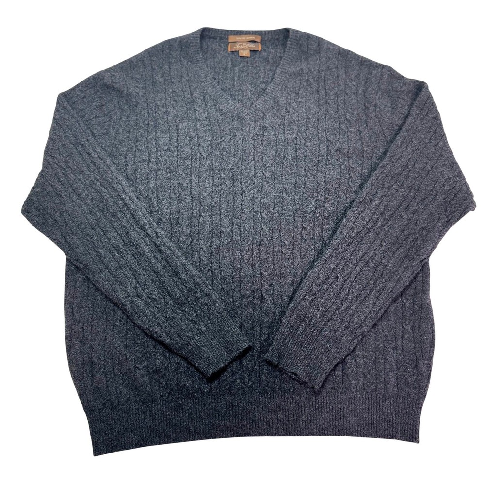 Tasso Elba Sweater XL Gray  Fine 100% Cashmere Knit Pullover Casual