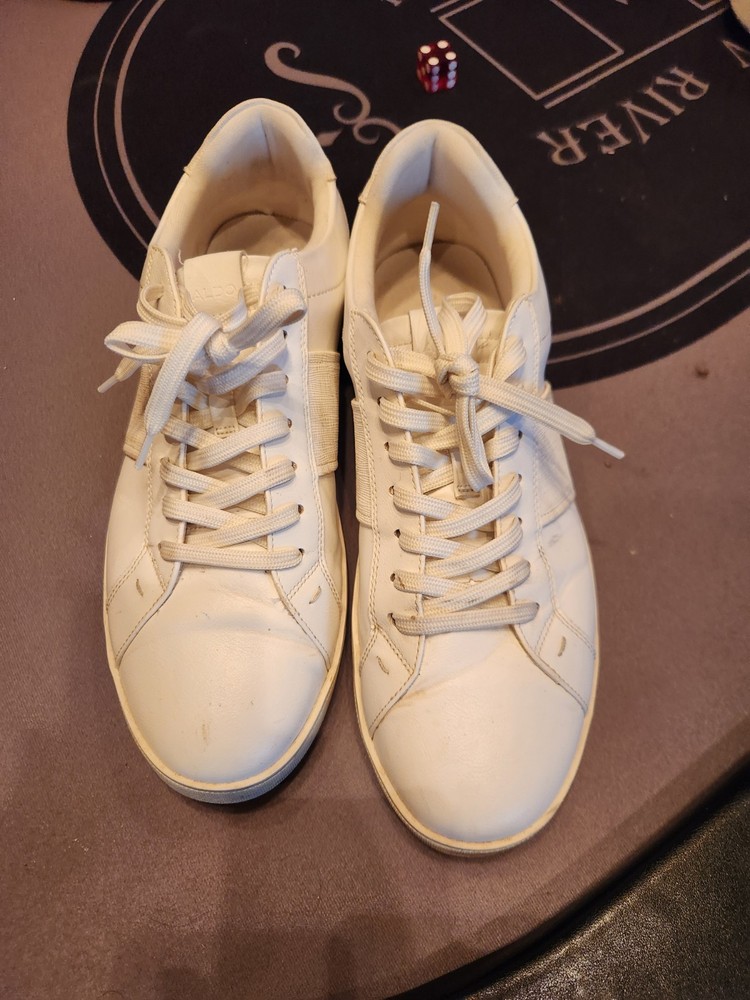 Aldo Rigidus Men's Size 11 White Casual Walking Leather Lace Up Sneakers Shoes
