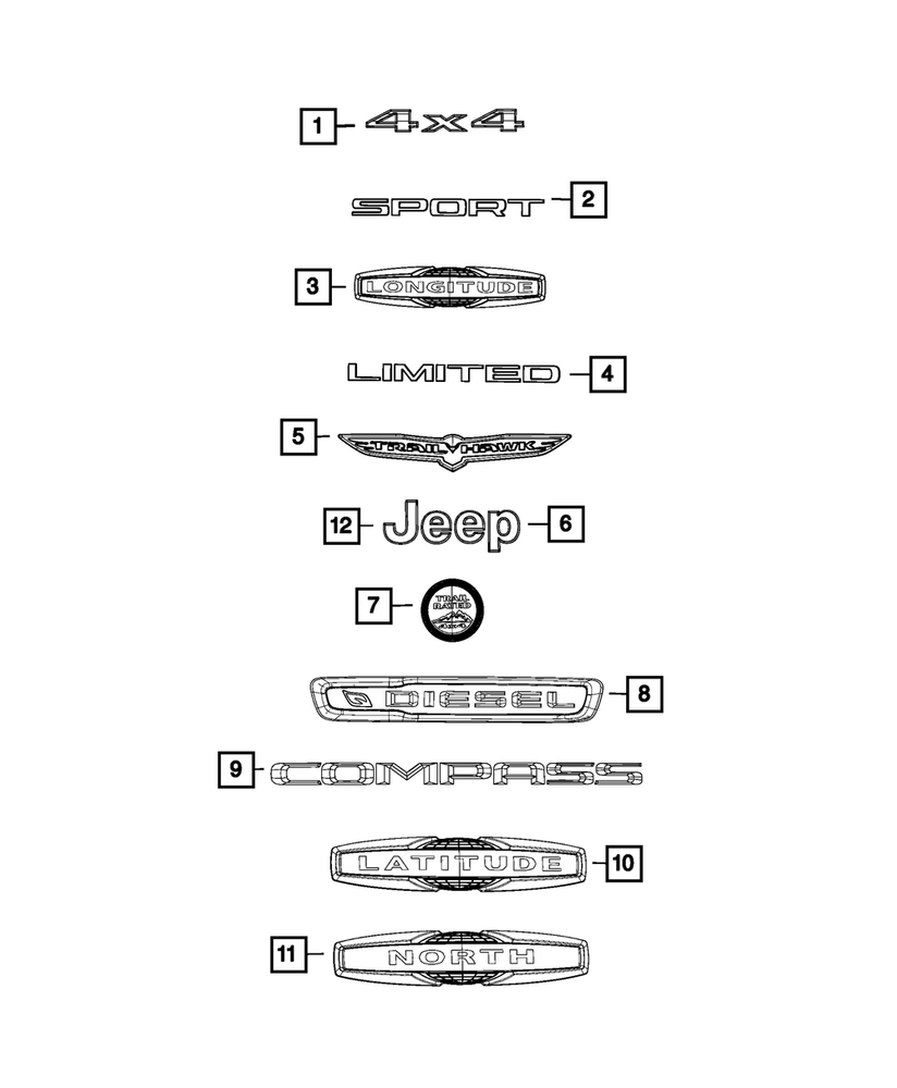 Genuine Mopar Right Front Door Nameplate 68492720AA