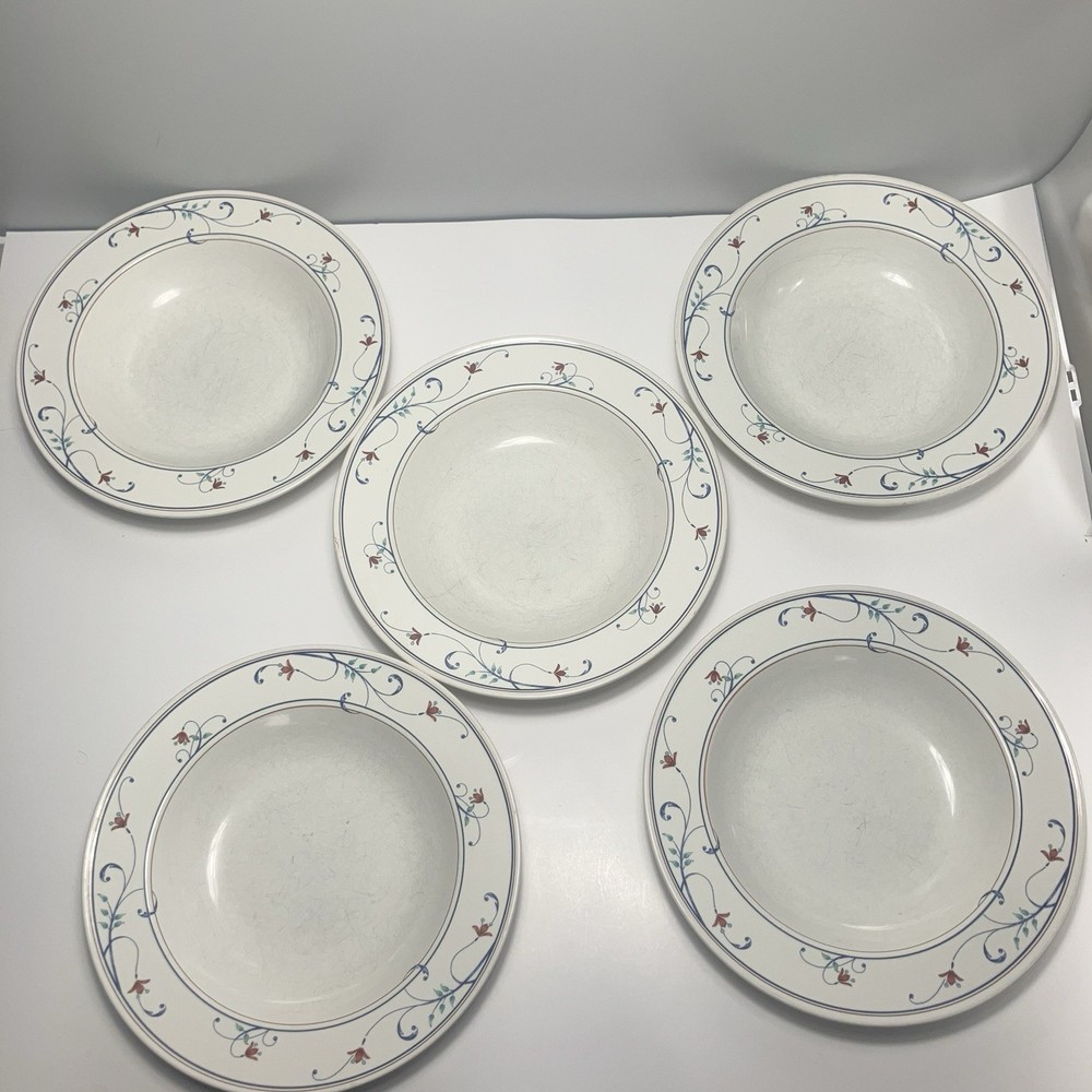 Large Rim Soup Bowl CAC20 ANNETTE 5 PCS MIKASA Intaglio 9 3/8