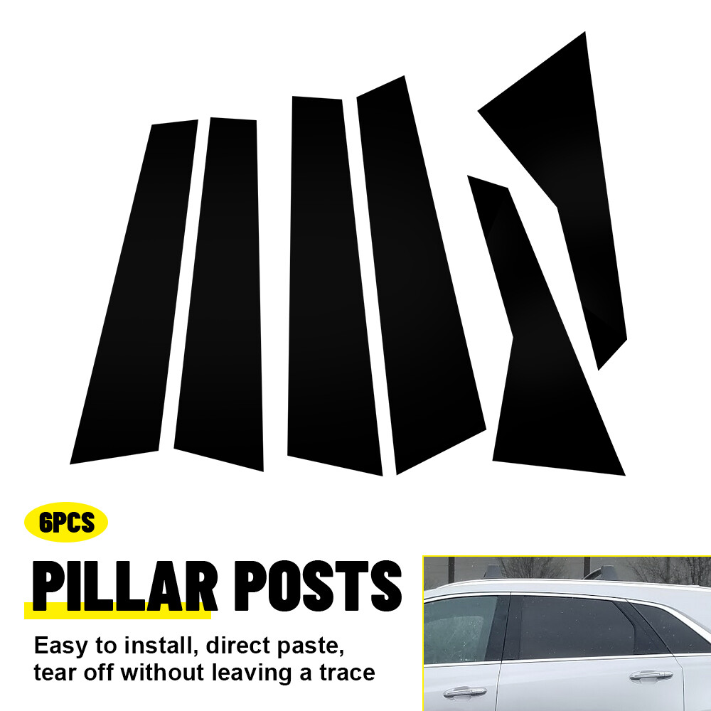 Gloss Black Pillar Post Window Door Trim Cover Set for Cadillac XT5 17-23 6PCS