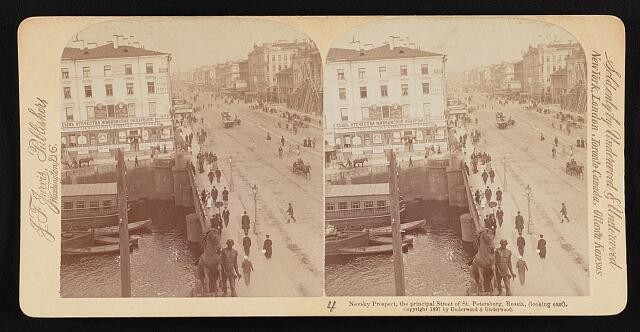 Nevsky Prospect, the principal street of St. Petersburg, Russia, 1897