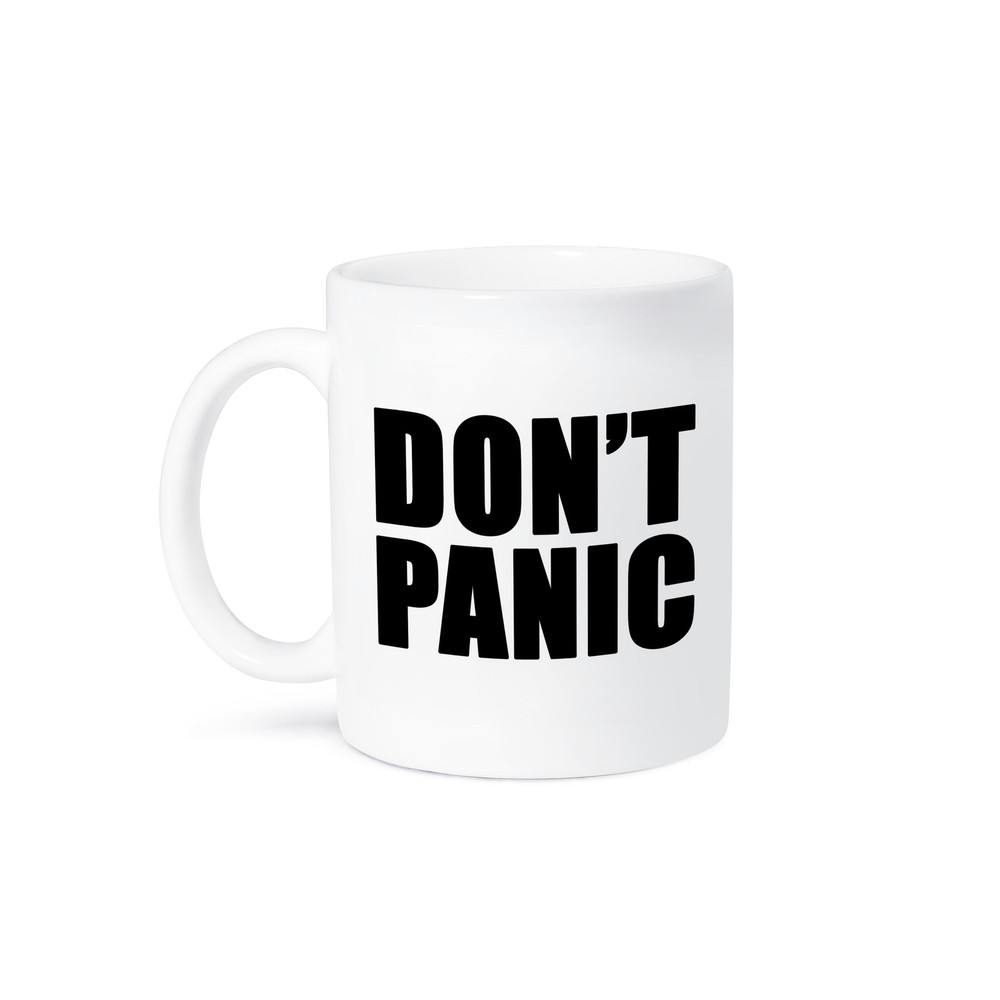 3dRose Dont Panic Black Novelty Coffee Mug
