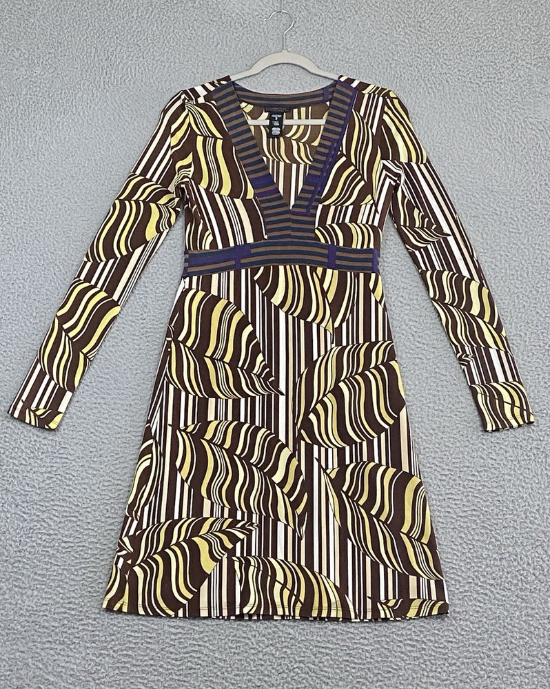CUSTO BARCELONA Dress Colorful Abstract Art-to-Wear Graphic Print Vintage 90s-image