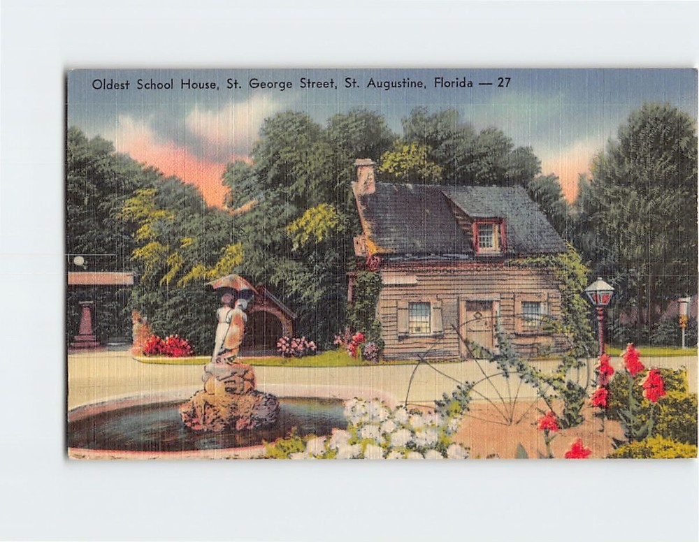 Postcard The Oldest School House St. George Street St. Augustine Florida USA