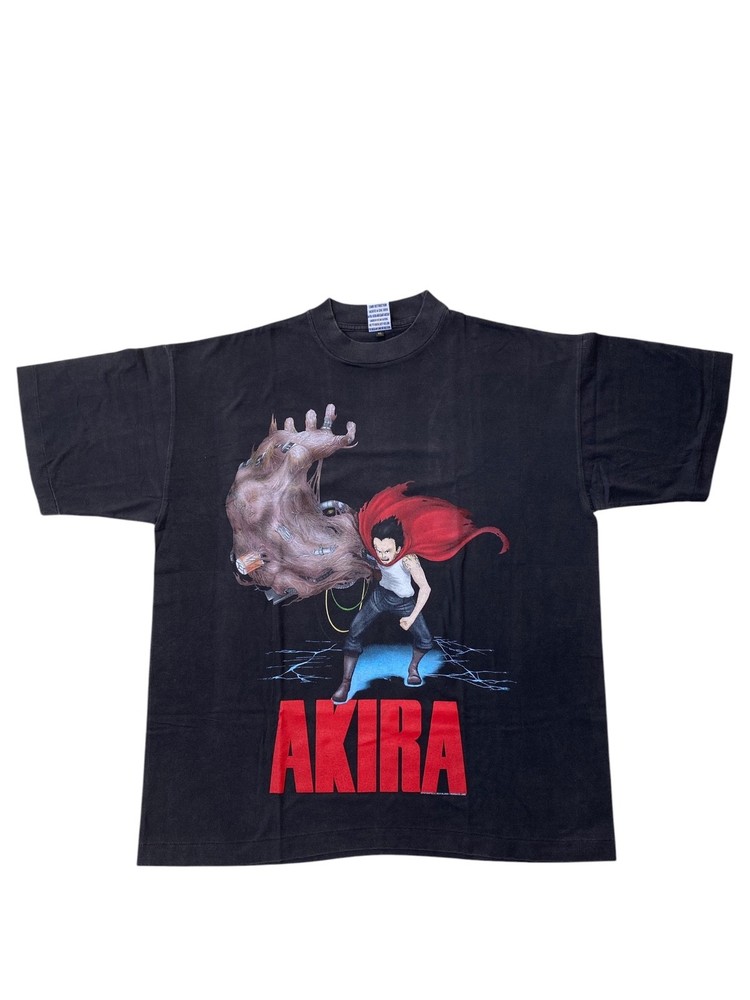 Rare Bootleg Akira Anime Graphic T Shirt XL Black Manga Double Sided Tee