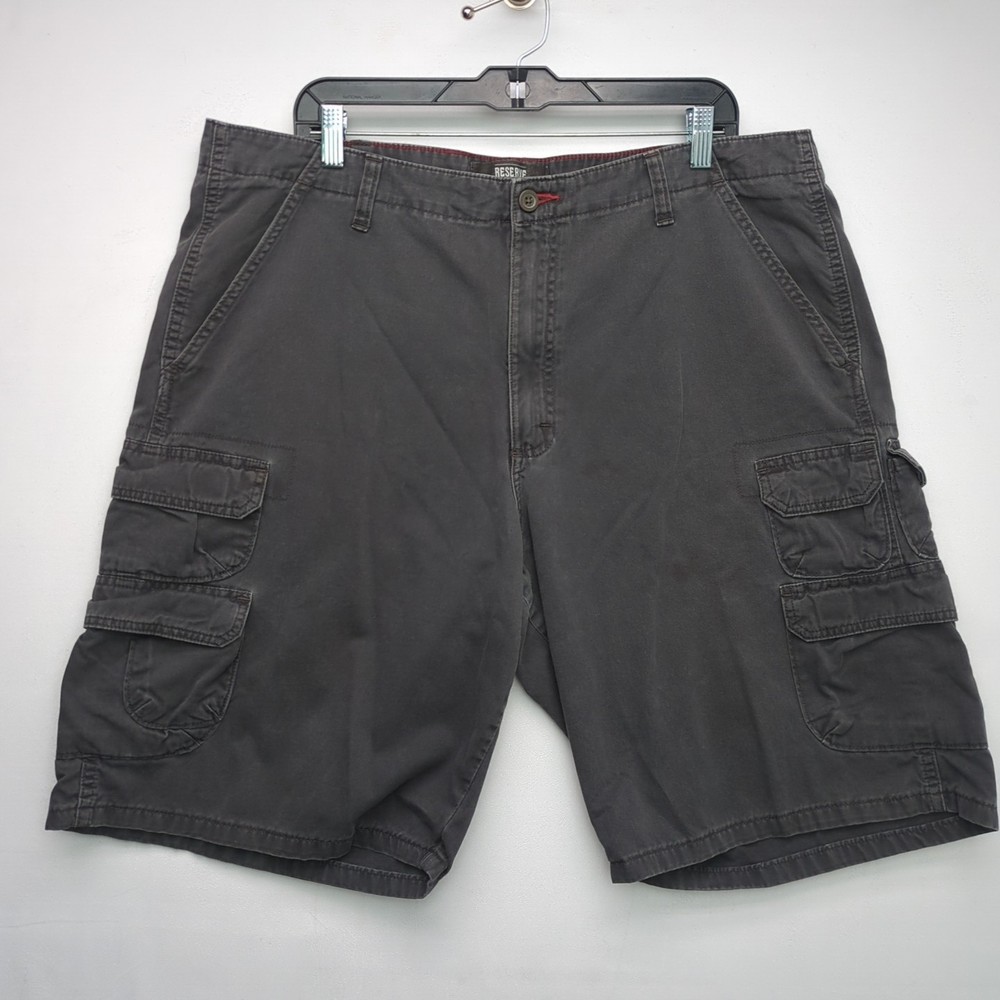 Vtg Lee Shorts Mens 40 Gray Cargo Cotton Outdoor Hiking Pockets