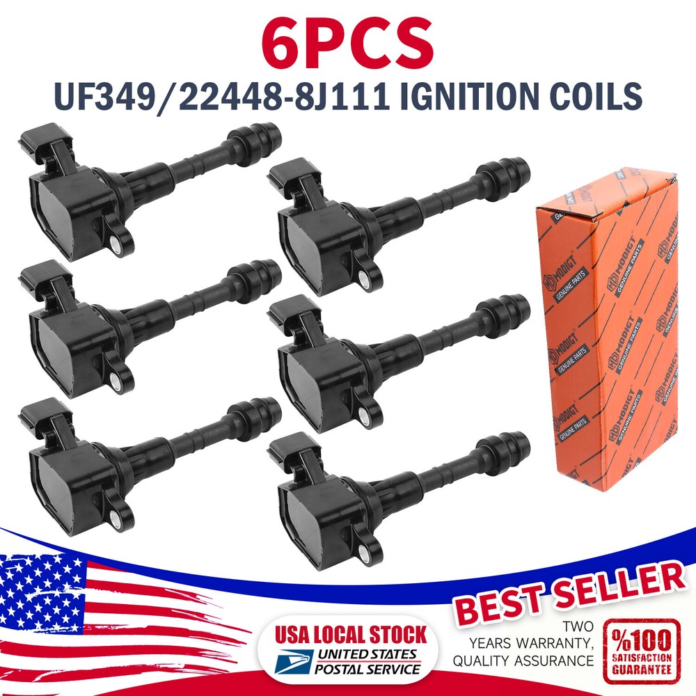 6 Ignition Coil Pack for Nissan Altima Frontier Maxima Quest Pathfinder V6 UF349