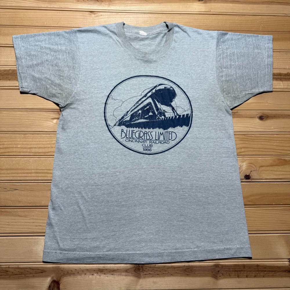 Vintage 80s 1986 Bluegrass Limited Cincinnati Railroad Club T-Shirt Size Medium