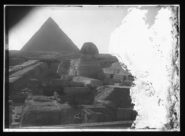 Photo:Giza Egypt 1900s Great Pyramid Sphinx Ancient Ruins