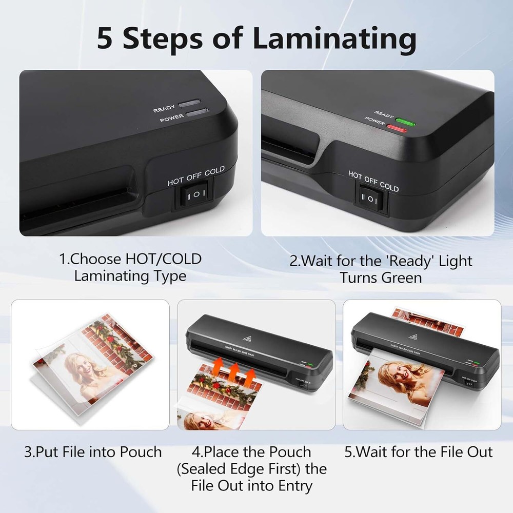 Efficient Quiet A4 Thermal Laminator Machine for Office School Business Use USA