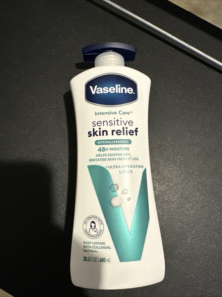 Vaseline Intensive Care Sensitive Skin Relief Body Lotion 20.3 oz for Dry Itchy Skin