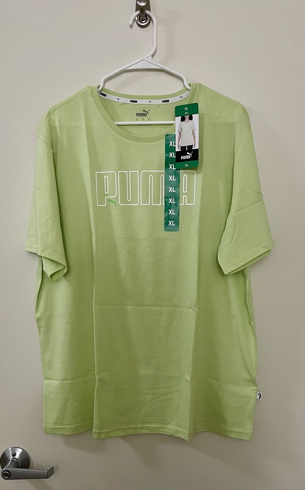 PUMA Women's Tshirt Top Essential Tee - Cotton - size XL - Green