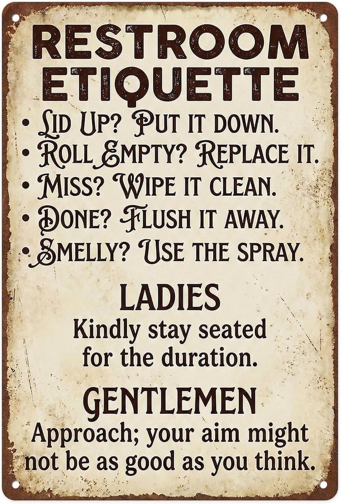 Funny Vintage Farmhouse Metal Tin Wall Sign Rustic Retro Decor 8x12 Inch