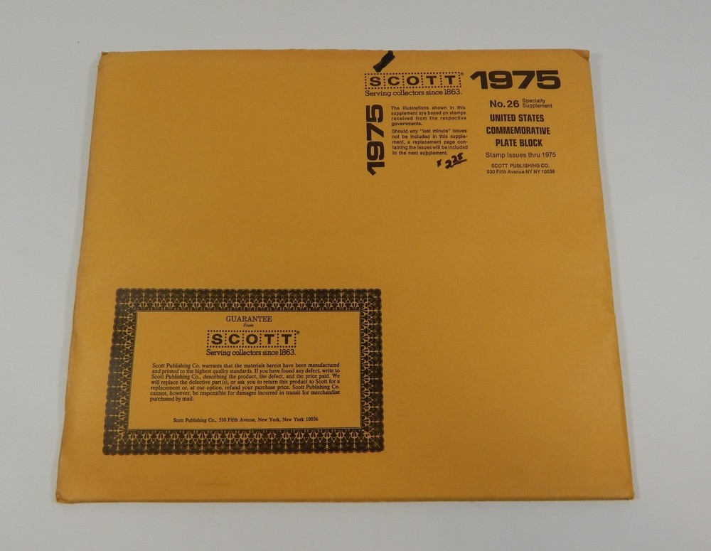 Scott US Commemorative No. 26 1975 Specialty Plate Block Stamp Album Pages