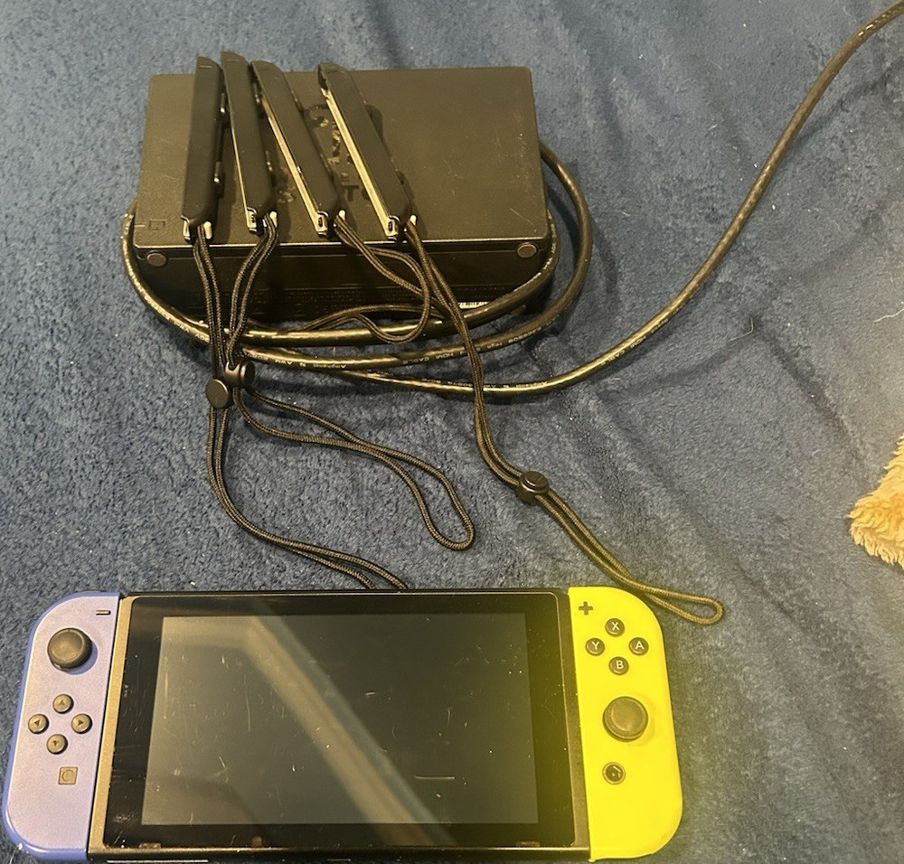 Nintendo Switch Console Black with Blue/Yellow Joy-Cons and Dock Wi-Fi HDMI
