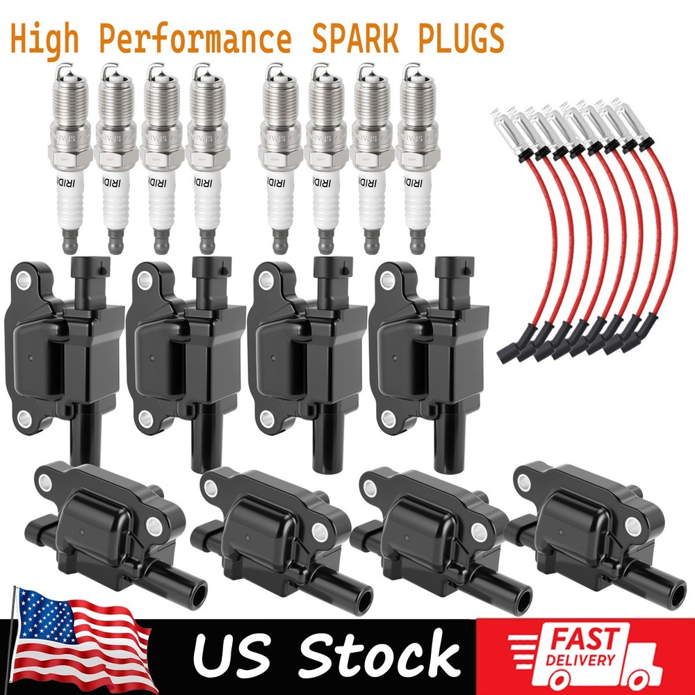 FOR Chevrolet GMC 8 PACK UF413 Ignition Coil + 41-110 Spark Plug + 9748UU Wire