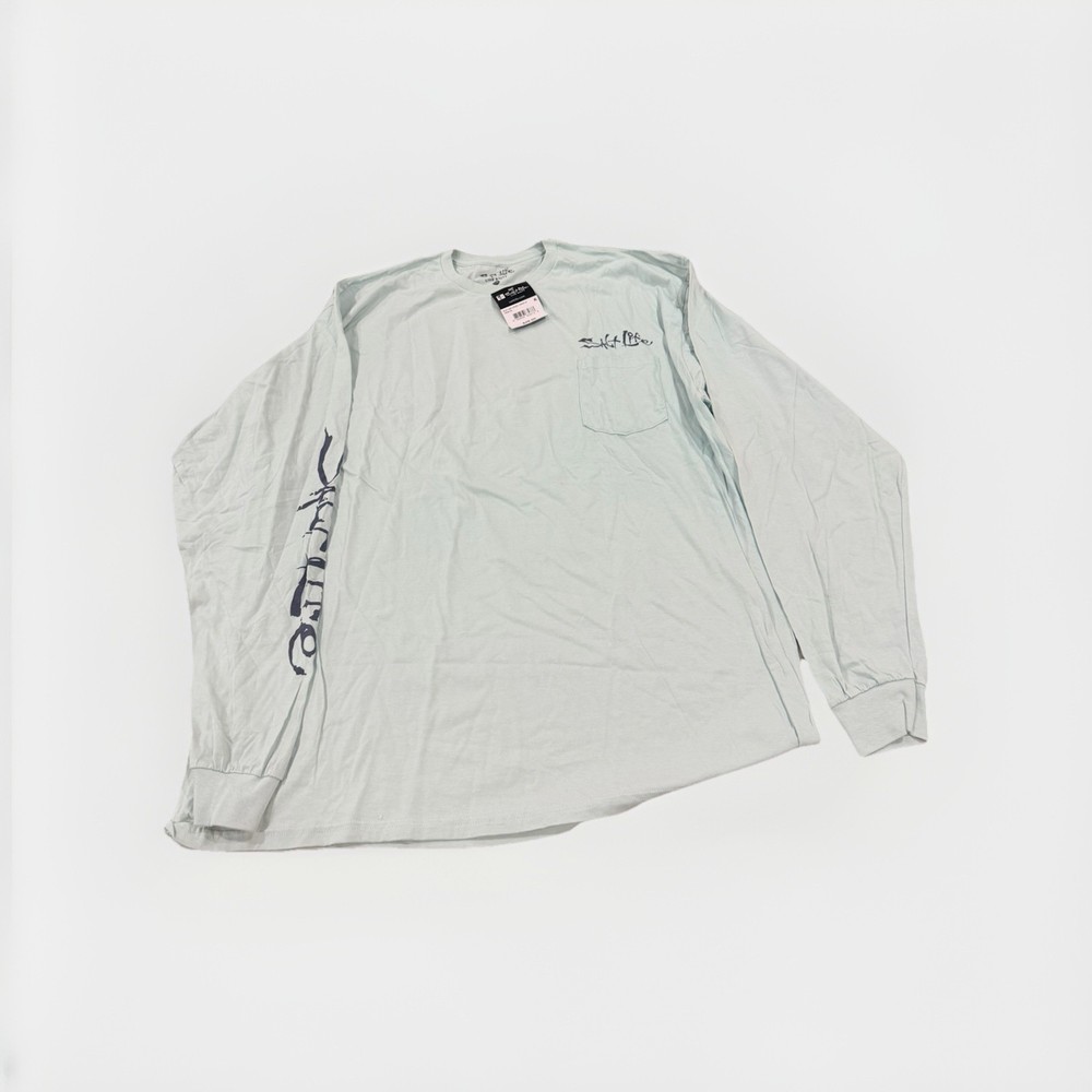 Salt Life Teal Men's Cotton Graphic Pocket Long Sleeve T-Shirt 2XL