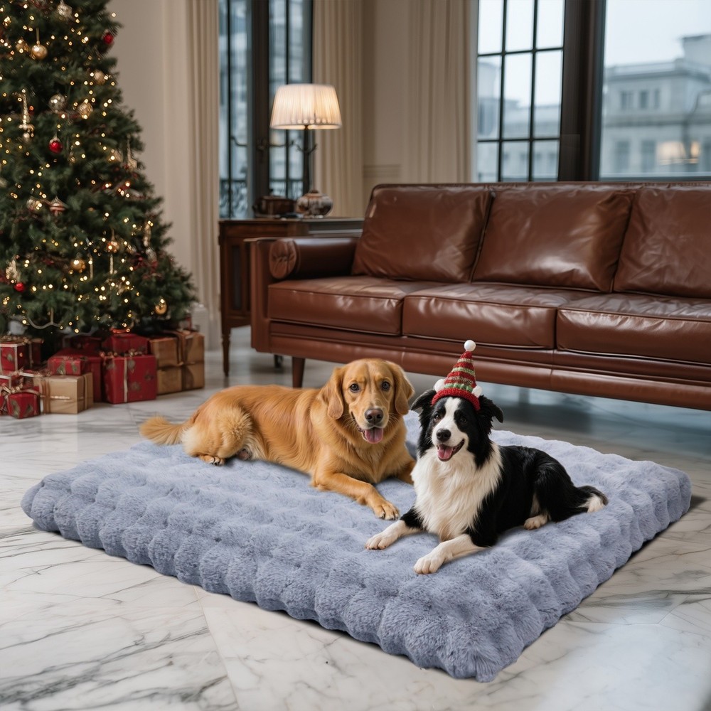 Fluffy Pet Bed Removable Waterproof Cover Ultra Soft Warm Anti-Slip bottom M-4XL