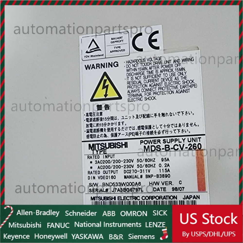 MITSUBISHI MDS-B-CV-260 POWER SUPPLY EXCELLENT WORKING FREE SHIP  US Free TAX