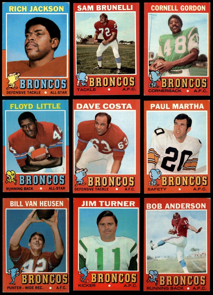 1971 Topps Denver Broncos Team Set 4 - VG/EX 6180750