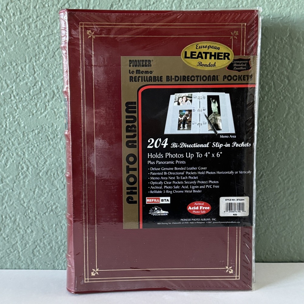 NEW Pioneer Deluxe Bonded Leather Cover Acid Free photo album BTA204 Refillable-image