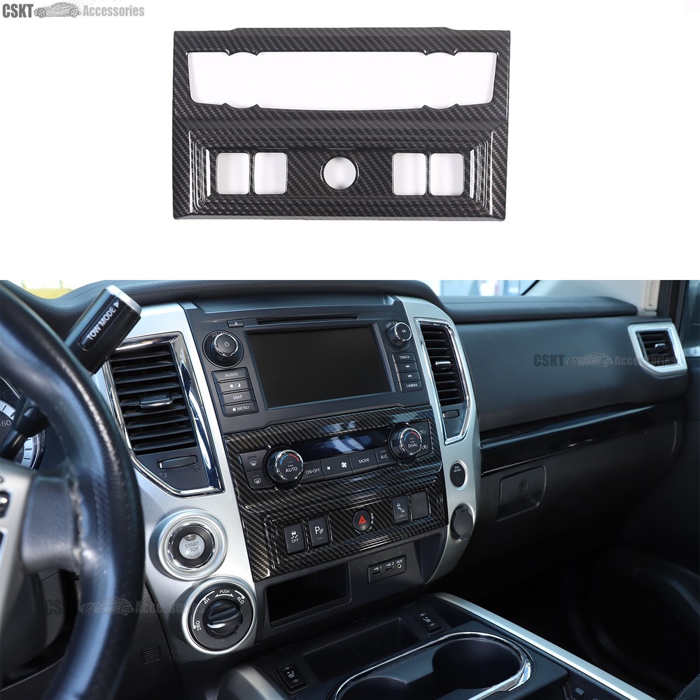 ABS Carbon Fiber Dash Trim Cover for Nissan Titan 2016-2024-image