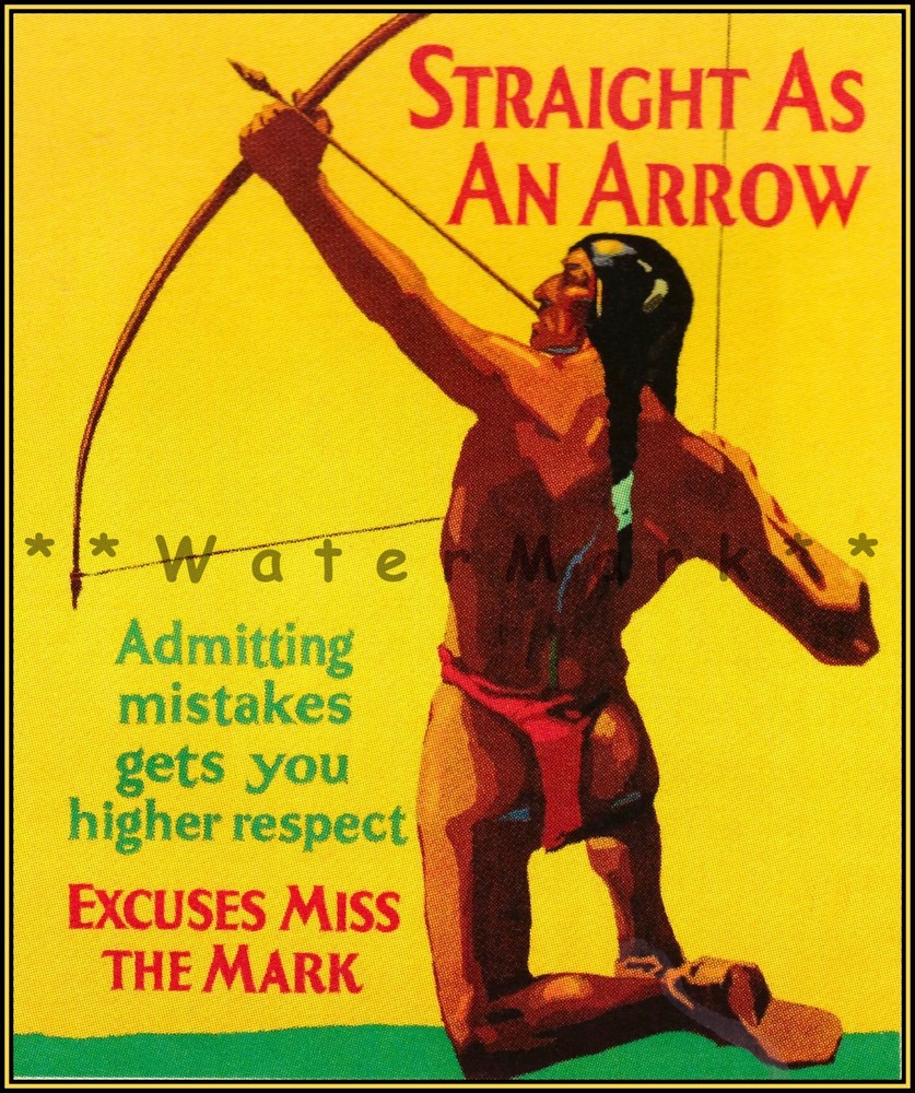 Straight As An Arrow 1929  WPA Work Incentive Vintage Poster Print Retro Style