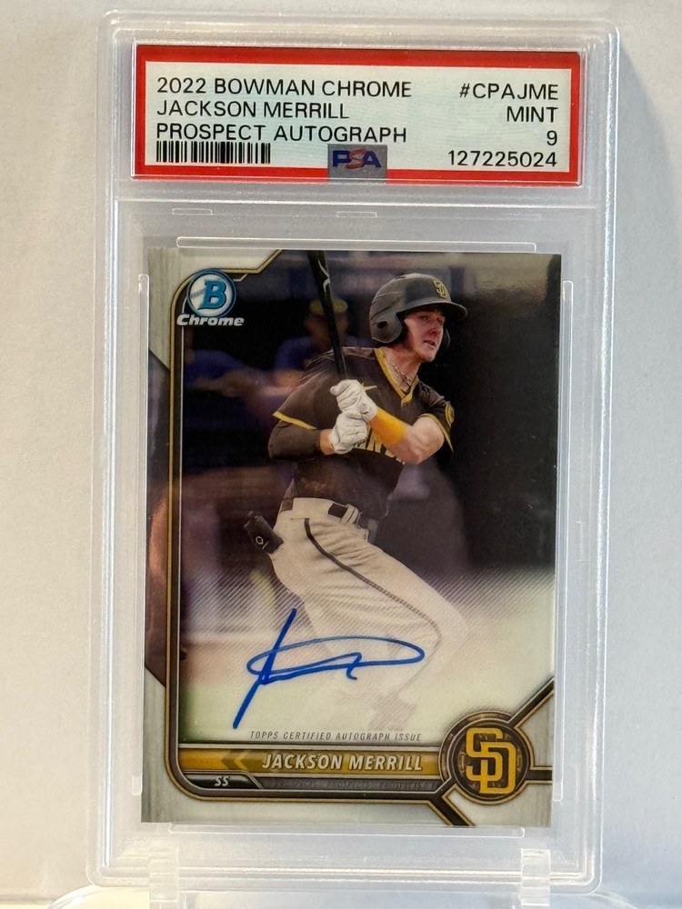 2022 Bowan Chrome Prospect Auto Jackson Merrill CPA-JME Padres PSA 9
