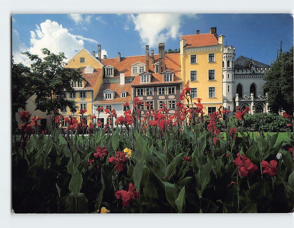 Postcard Old City Square at the Philharmonic Concert Hall Riga Latvia