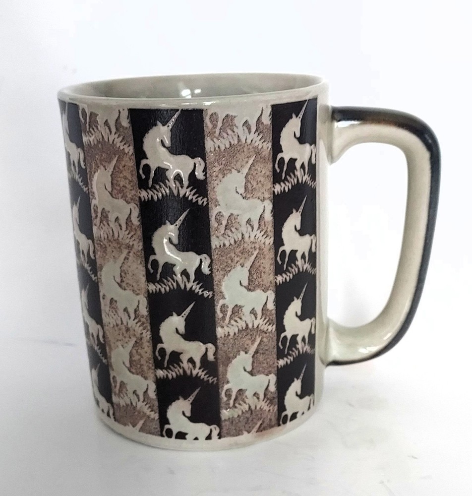 Vintage Otagiri tea coffee mug unicorn ceramic stoneware boho fantasy HTF