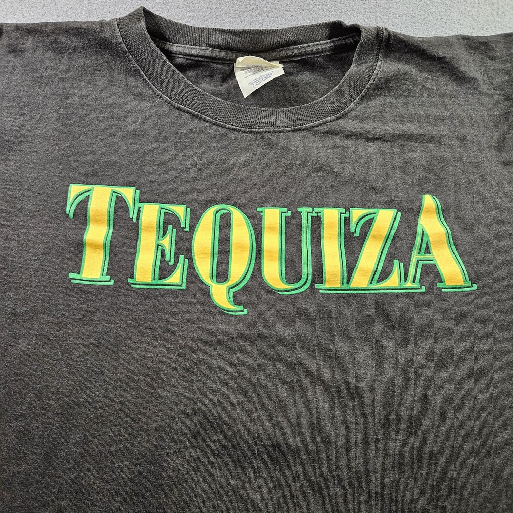 Vintage Tequiza Shirt Mens Black Anheuser-Busch Beer Front Back Graphic 90s