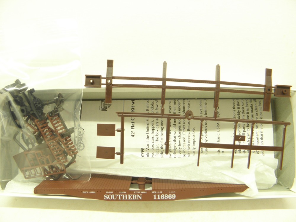 Red Caboose Southern 42'Flat Car W/ Fish Belly Sills #116869 -Ho Scale -Kit