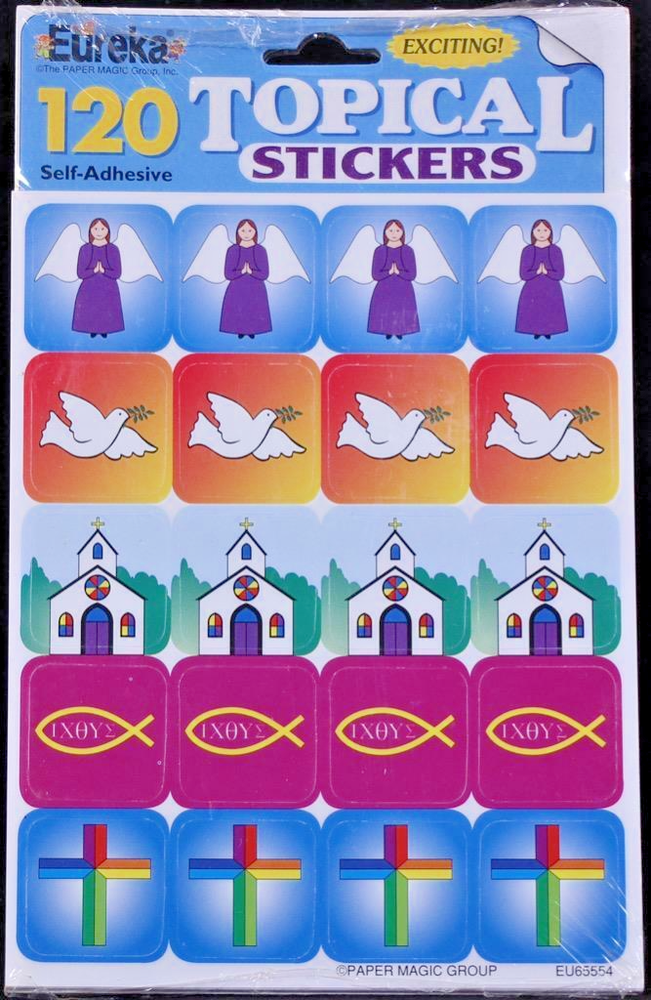 Vintage Christian Eureka Stickers - Sealed USA-Made Pack of 120