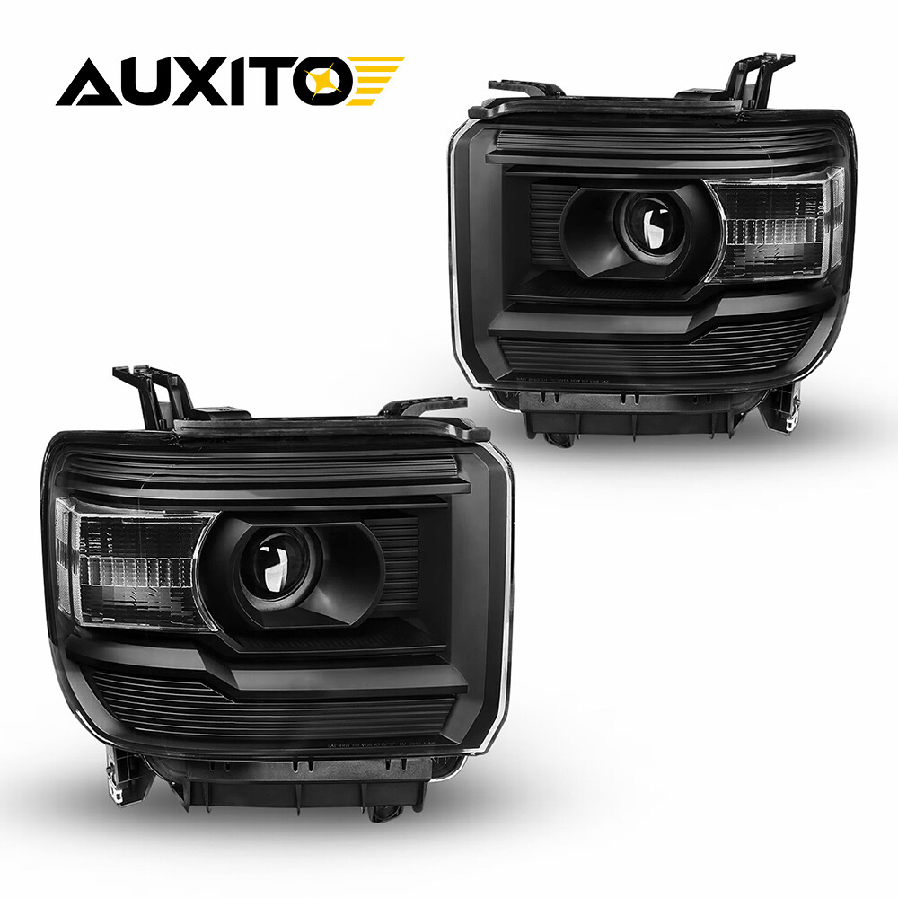 Headlights Projector For 2014-2019 GMC Sierra 1500 2500HD 3500HD Left+Right Pair