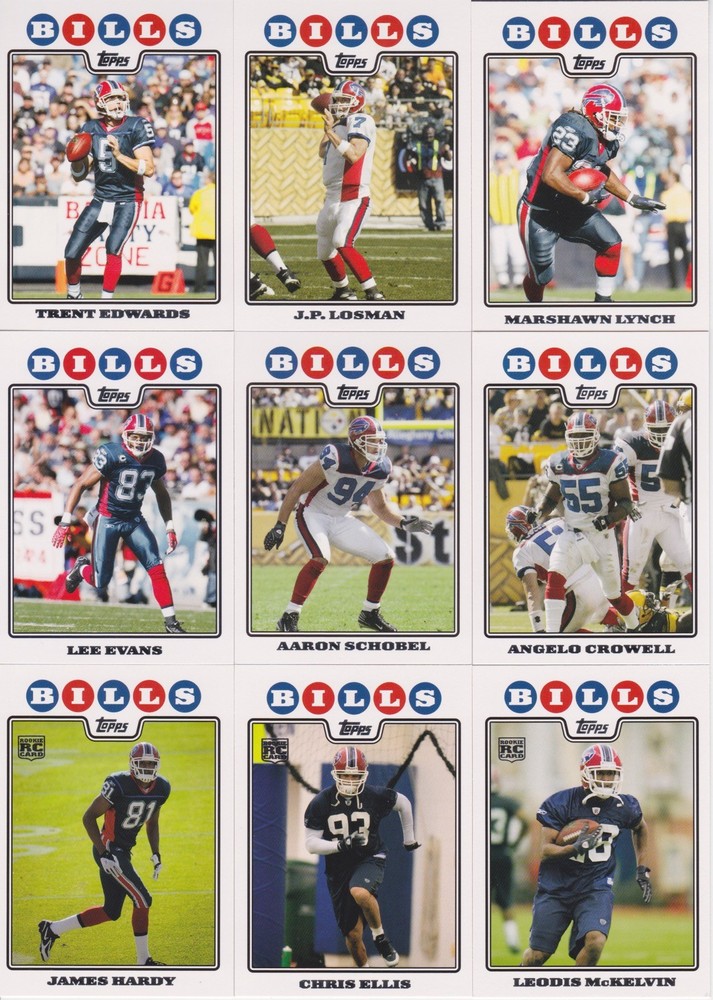 2008 Topps Football Complete Team Set Buffalo Bills (9) Marshawn Lynch