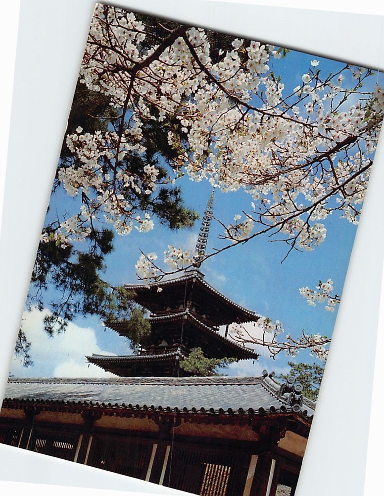 Postcard Pagoda of Horyu-ji Temple in Nara Japan
