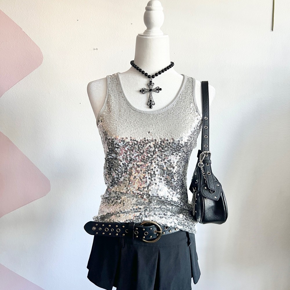 Y2K Sequin Top, 2000s, Y2K Grunge, 2000s Fashion, Medium