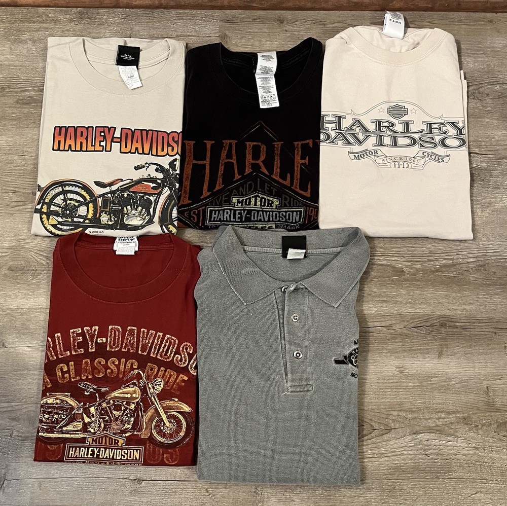 Harley Davidson Shirt Bundle Lot of 5 SC Utah Michigan 1 Polo 4 T-Shirts