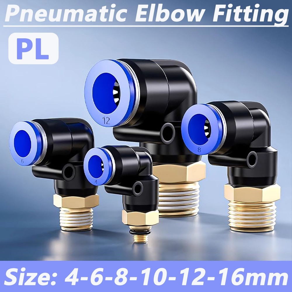 Male Swivel Elbow Pneumatic Push-In Fitting For Air Water Pipe 4-6-8-10-12-16mm